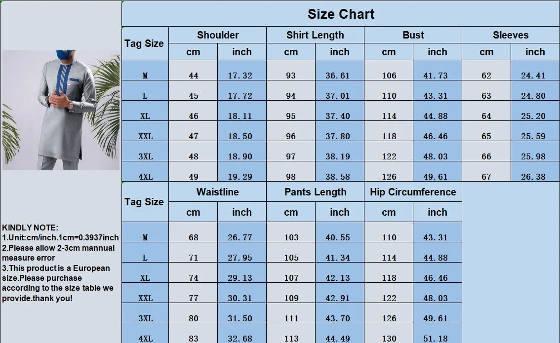 African Clothes for Men Summer Fashion 2024 African Men Long Sleeve O-neck Polyester Top Long Pant Matching Sets Africa Clothing