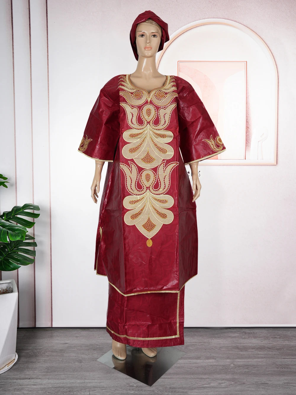 MD African Clothes For Women 2 PCS Sets Tops And Skirts Suits Bazin Riche Gown Dashiki Ankara Turkey Outfits Plus Size Dresses