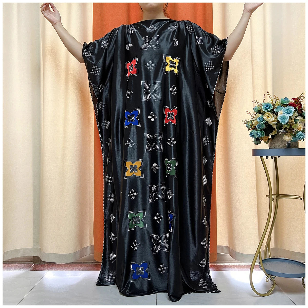 African Abaya For Women Kaftan islamic Clothing With Scarf African Women Dress Inlaid Mubarak Dubai Femme Luxury Muslim Dress