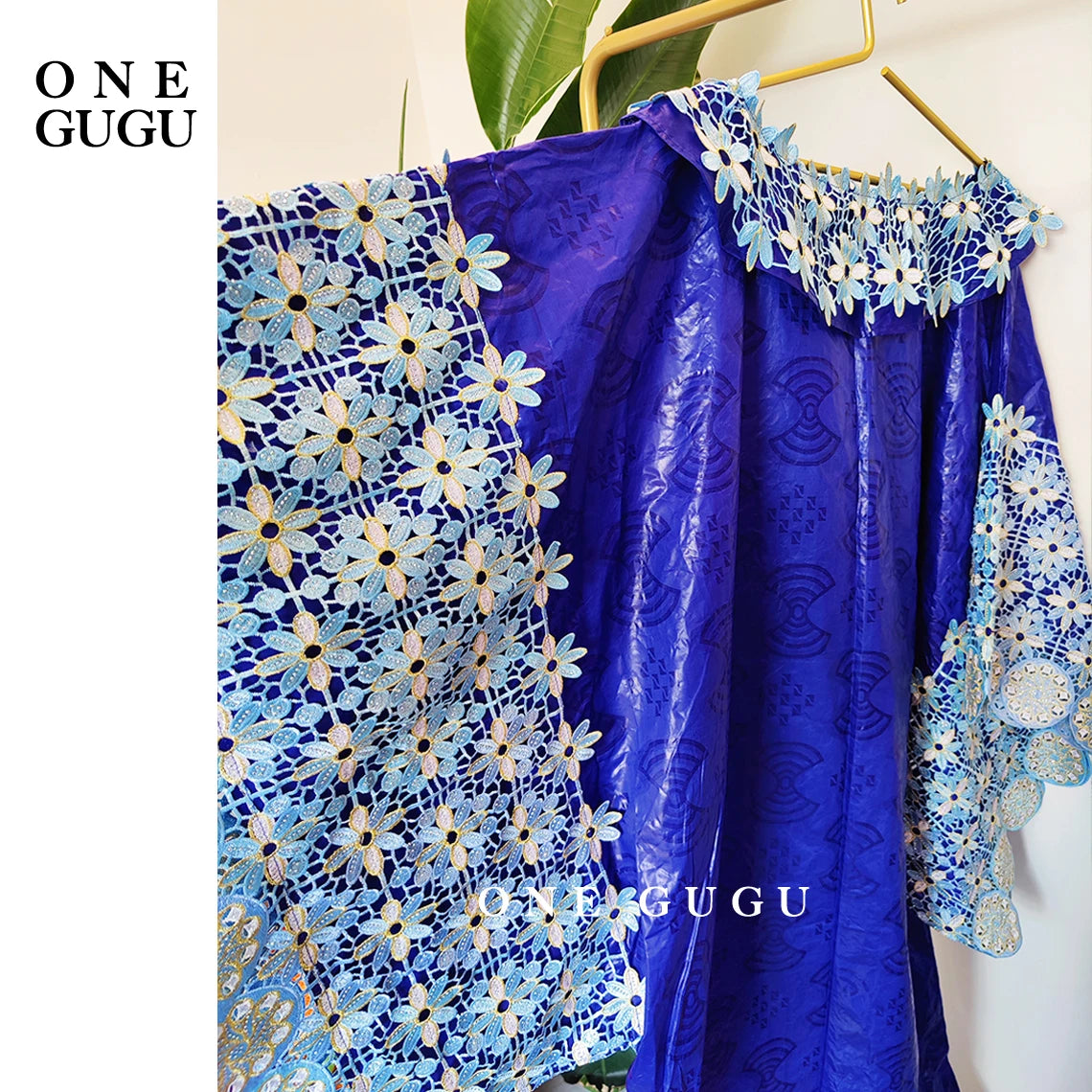 Sky Blue African Bazin Rich Dress Original Nigerian Basin BouBou Dashiki For Ankara Party Wedding Bride Robe Guipure Sewn Dress