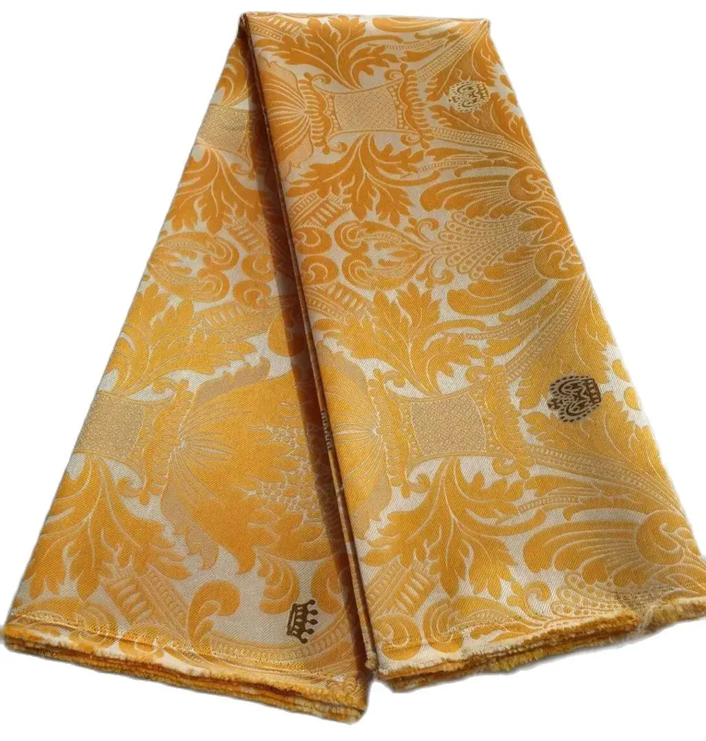 African Thick Damask Lace Fabric 2.5Yard Or 5Yards 2025 Jacquard Brocade Fabrics DIY Sew For Nigeria Women Headtie Aso obi Dress