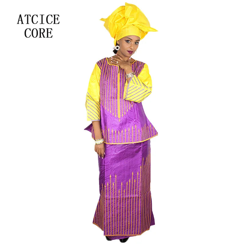 African Dresses For Women Dashiki  Dresses Bazin Riche Traditional African Clothing Long Sleeve For Ladies