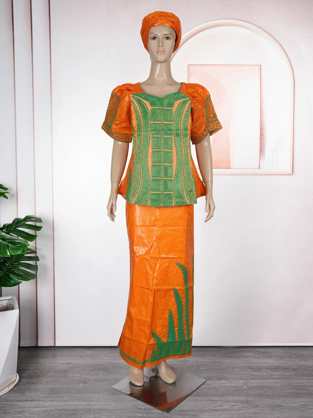 H&D African Clothes For Women Tradition Dress Embroidery Bazin Wedding Party Dress Ankara Robes Trads Wears African Clothes 2024