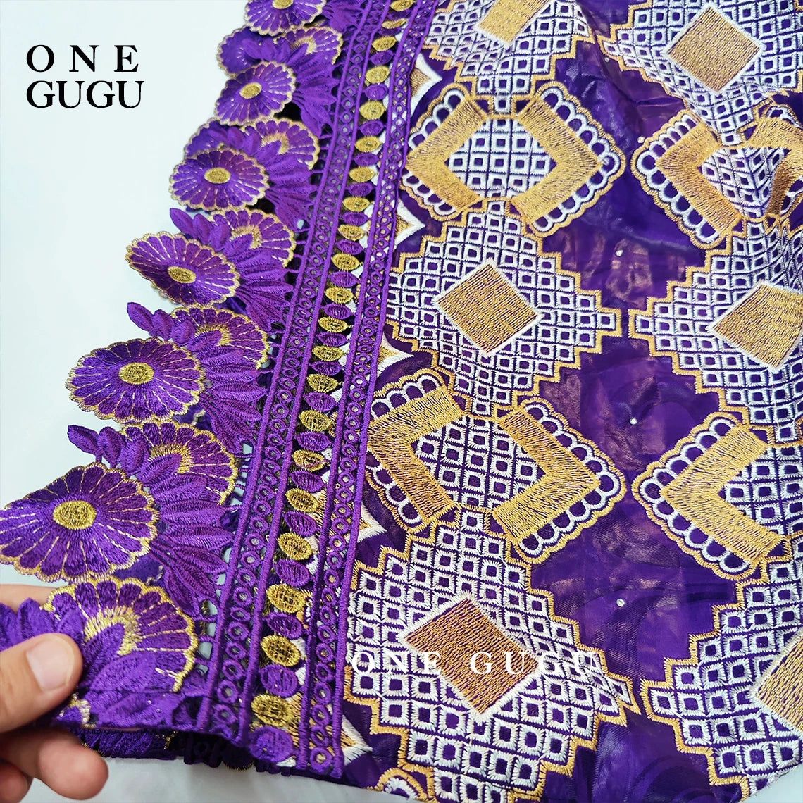 2024 Newest Nigerian Dashiki Boubou Dress Purple Color Mix Size African Traditional Wedding Dress Bazin Riche Brocade Boubou