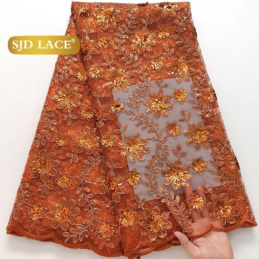 African Green Sequins Mesh Woman Lace Fabric High Quality 2025 Nigerian French Net Lace for Sewing Wedding Dresses 3735