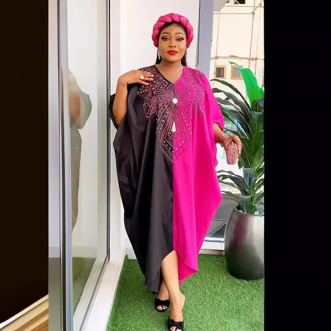 African Dresses for Women Hijab Kaftan Print Loose Boubou Robe Africa Clothes Ankara Dashiki Dubai Abaya Scarf Gown Caftan Dress