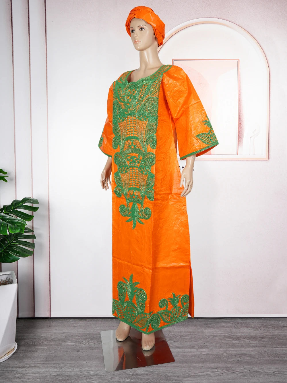 H&D African Clothing For Women Dashiki Traditional Bazin Embroidery Dresses Wedding Evening Party Gown Church Clothes Outfits