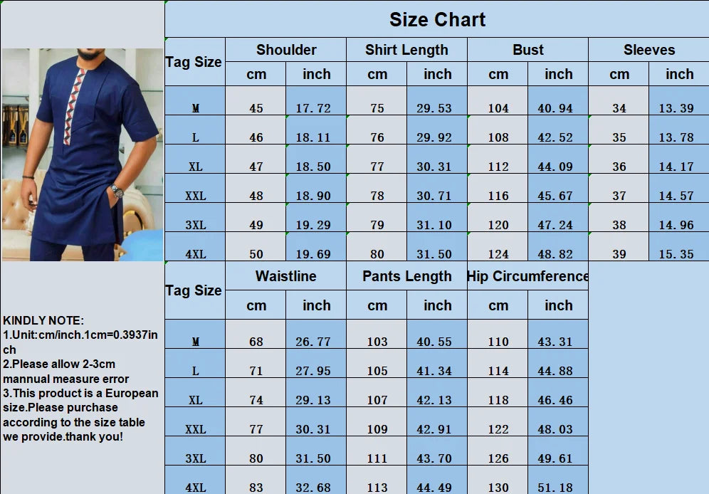 Dashiki Summer 2022 New Sets Men's Shirt Printed Short Sleeve Plaid Top and Pants 2 Pieces Men's Suit African Clothing for Man