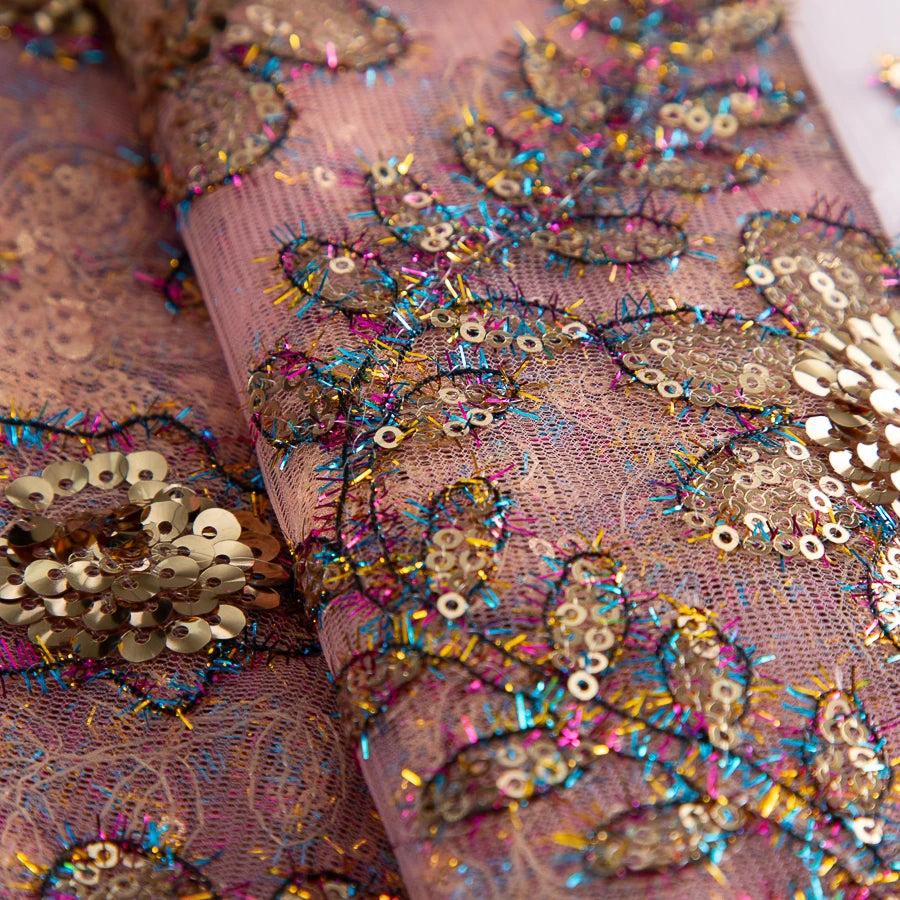 African Green Sequins Mesh Woman Lace Fabric High Quality 2025 Nigerian French Net Lace for Sewing Wedding Dresses 3735