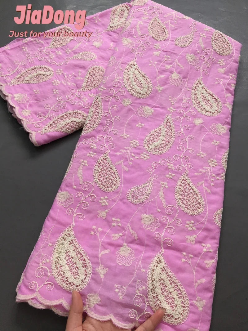 JiaDong Cotton African Swiss In Switzerland High Quality Lace Fabric Nigerian Lace Fabric For Sewing Dress Women 2.5yards 4298