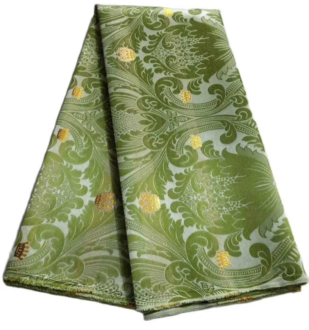 African Thick Damask Lace Fabric 2.5Yard Or 5Yards 2025 Jacquard Brocade Fabrics DIY Sew For Nigeria Women Headtie Aso obi Dress