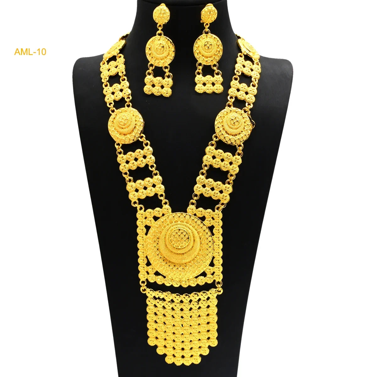 Indian Big 24k Gold Plated Jewelry Set For Women Party Dubai African Necklace Sets Bridal Wedding Gifts Arabic Jewelry Sets