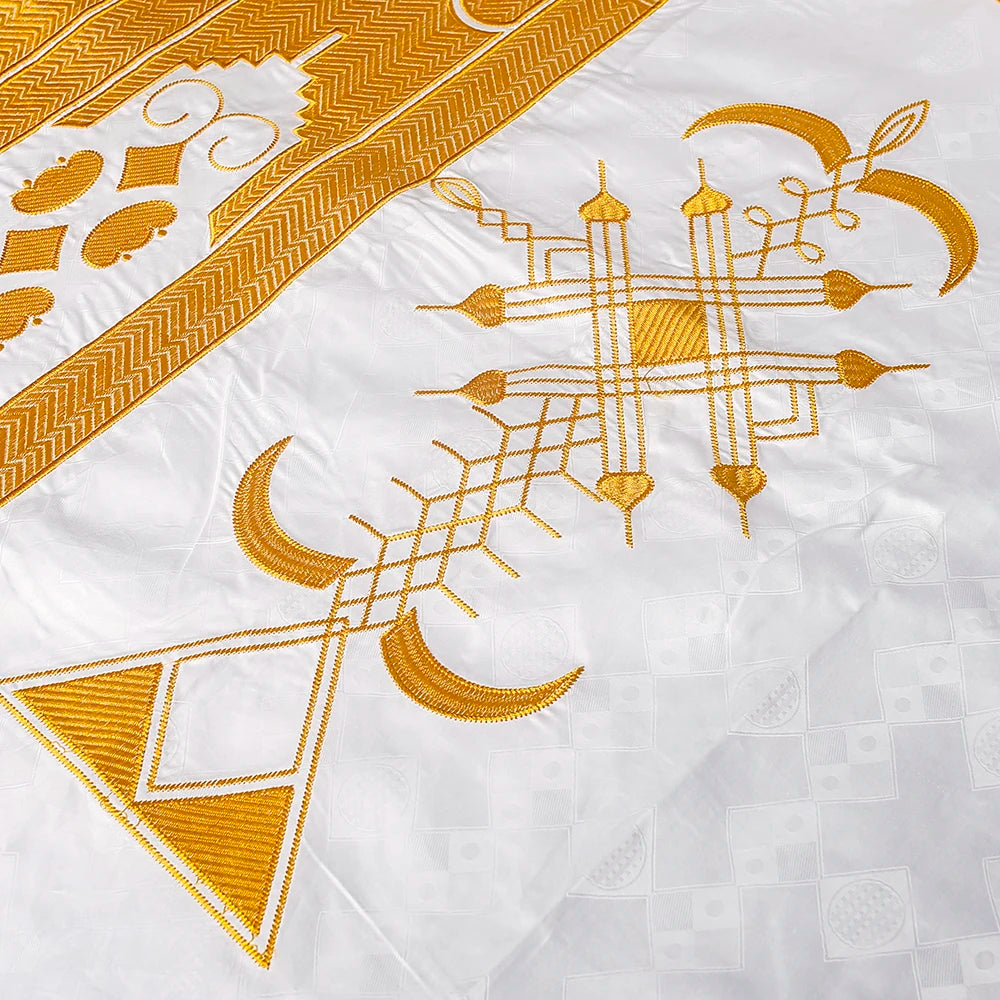 H&D Family Matching African Wedding Outfits For Husband and Wife Bazin Riche Robes Custom Couple Dashiki Set Boy Kid white Dress