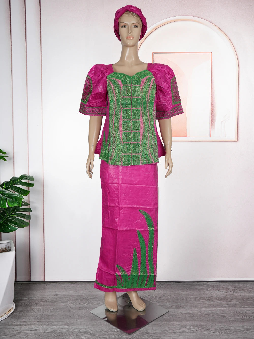 H&D African Clothes For Women Tradition Dress Embroidery Bazin Wedding Party Dress Ankara Robes Trads Wears African Clothes 2024