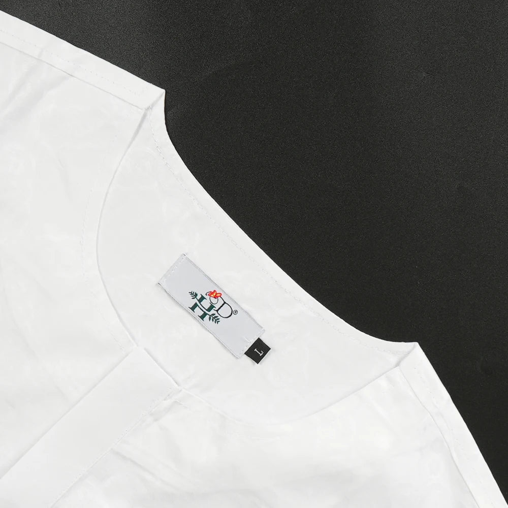 African Clothes Embroidery Bazin Riche Bubu Gown For Men Church Party Wedding Thobe 3 PC Top and Pants White Suit Set Daily Wear