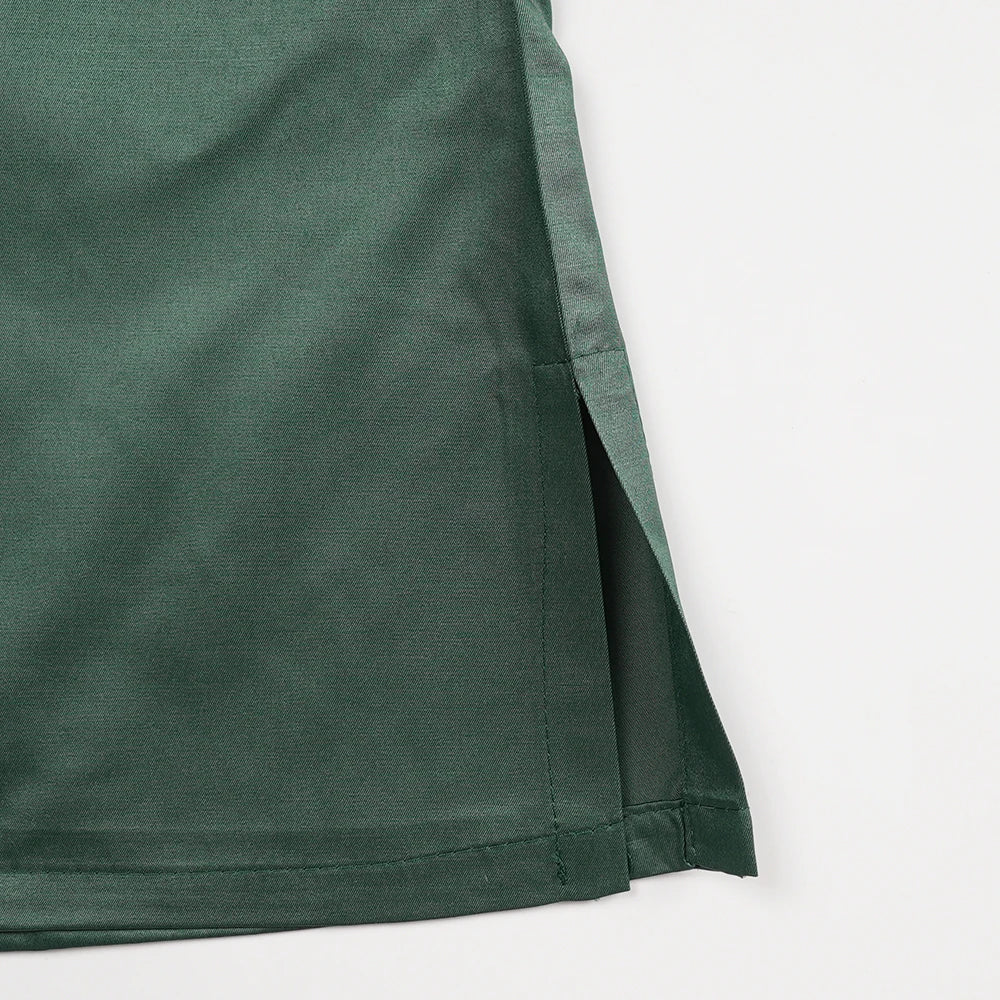 H&D African Clothes Plus Size For Men Elegant Party Wedding Thobe 3 PC Top and Pants Suits Set Daily Wear Embroidery Green Gown