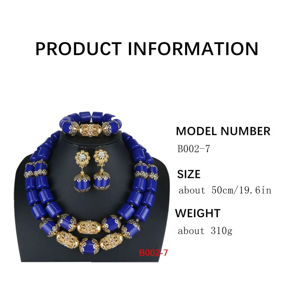 African Beads Wedding Necklace Set Artificial Coral Beads Jewelry Set Wholesale Nigeria Bride Wedding