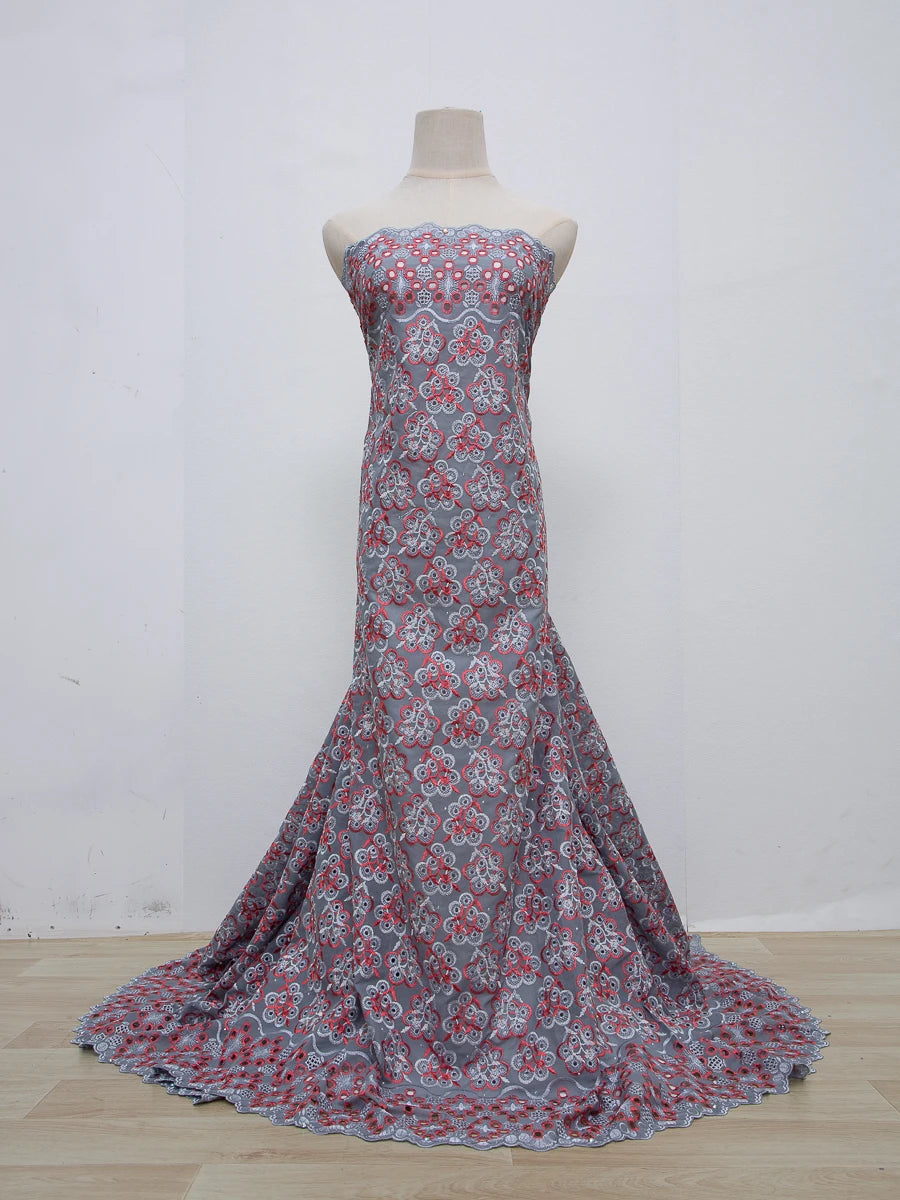 Swiss Voile Lace Fabric 2025 High Quality African Nigerian Embroidery Cotton Lace Fabric For Sewing Women Party DIY Dresses 4369