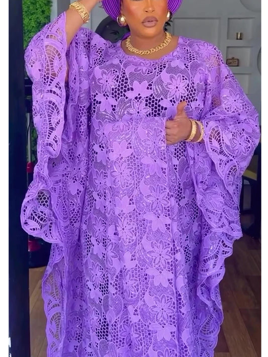 Elegant African Dresses for Women Muslim Fashion Boubou Abayas Robe Dashiki Ankara Lace Outfits Evening Gown Kaftan Maxi Dress