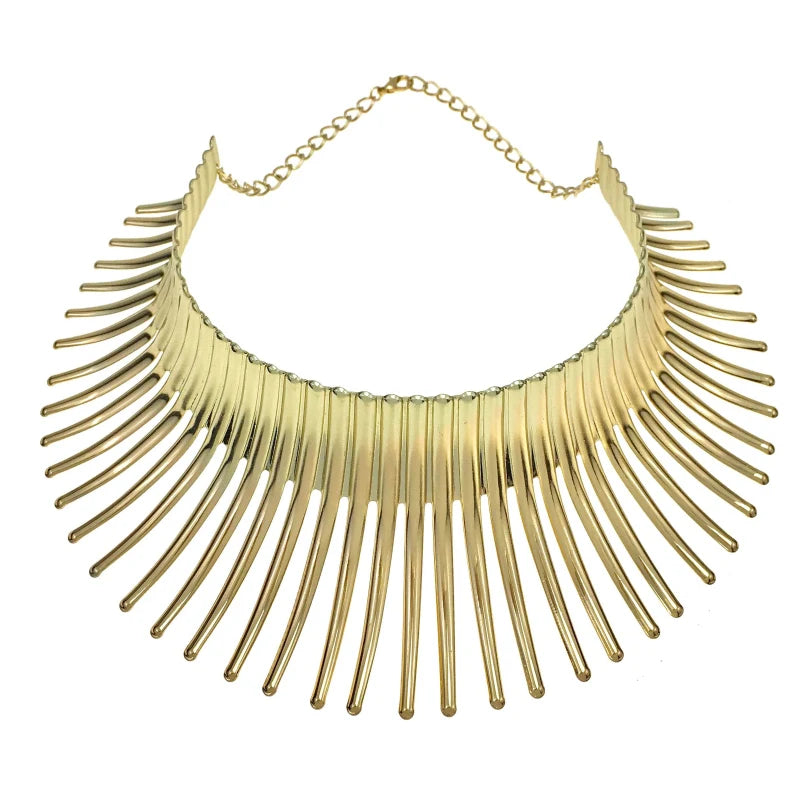 KDLUN African Bib Torques Chokers Necklaces For Women Statement Metal Geometric Collar Necklace Indian Jewelry Boho Design