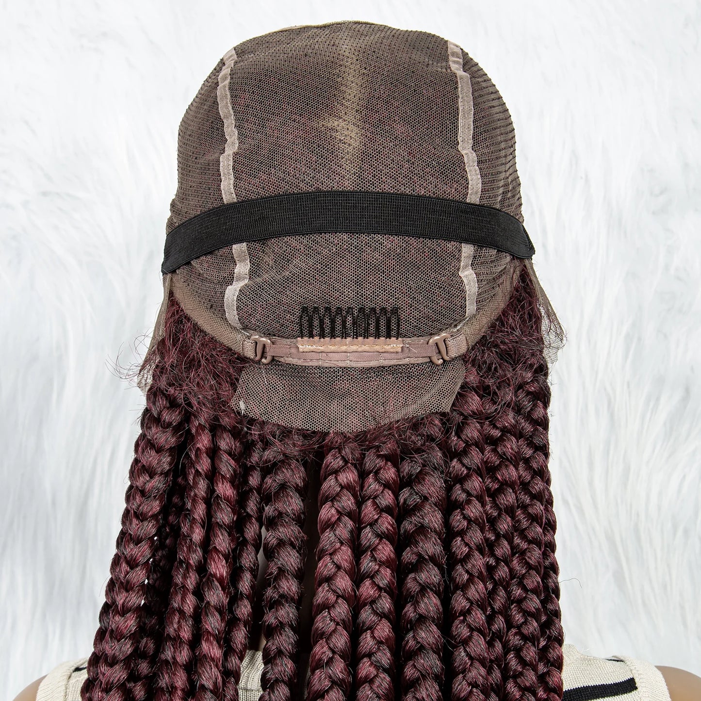 HD Full Lace Braided Wigs for Black Women Box Braids Synthetic Lace Front Wig Big Square Knotless Box Braids With Baby Hair