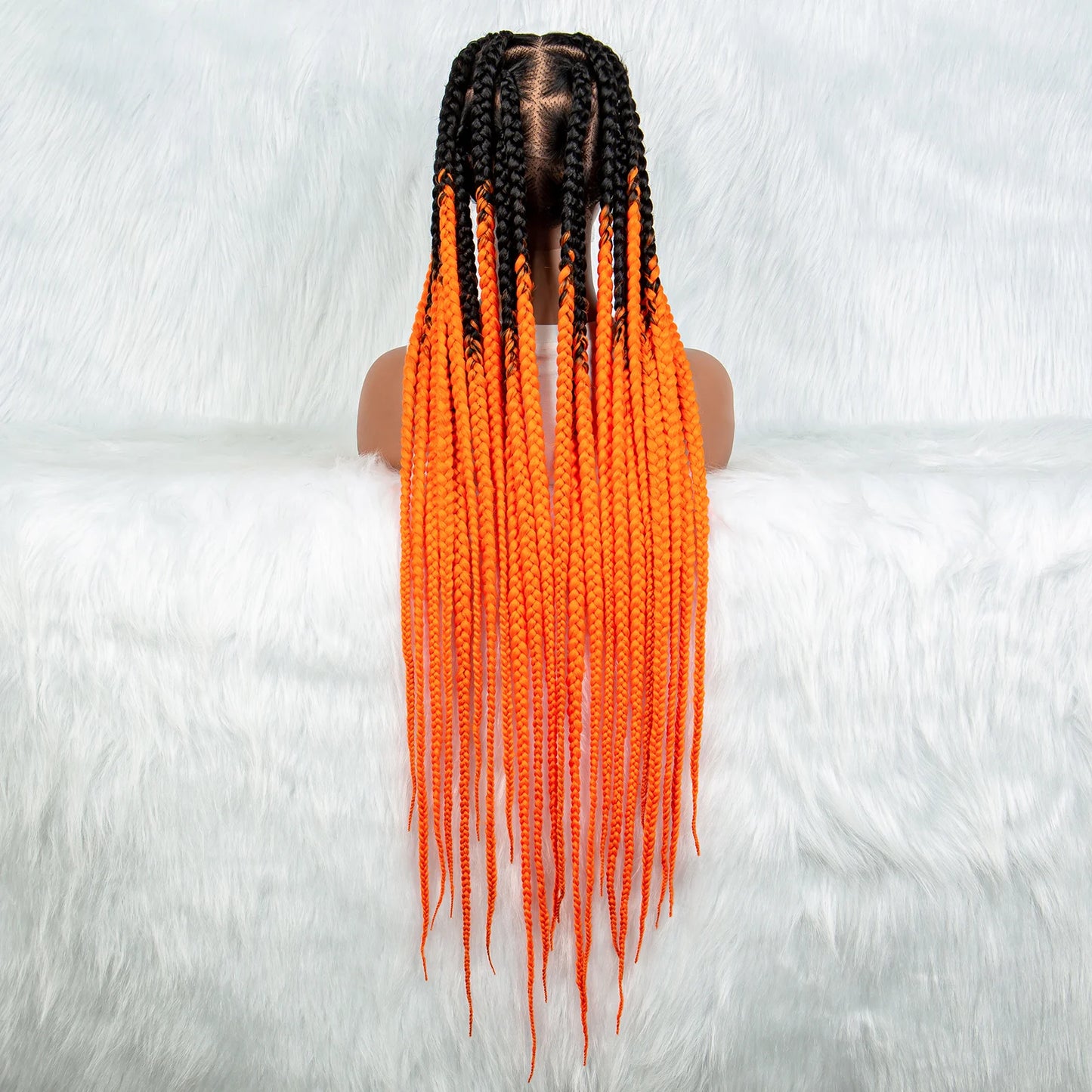 HD Full Lace Braided Wigs for Black Women Box Braids Synthetic Lace Front Wig Big Square Knotless Box Braids With Baby Hair