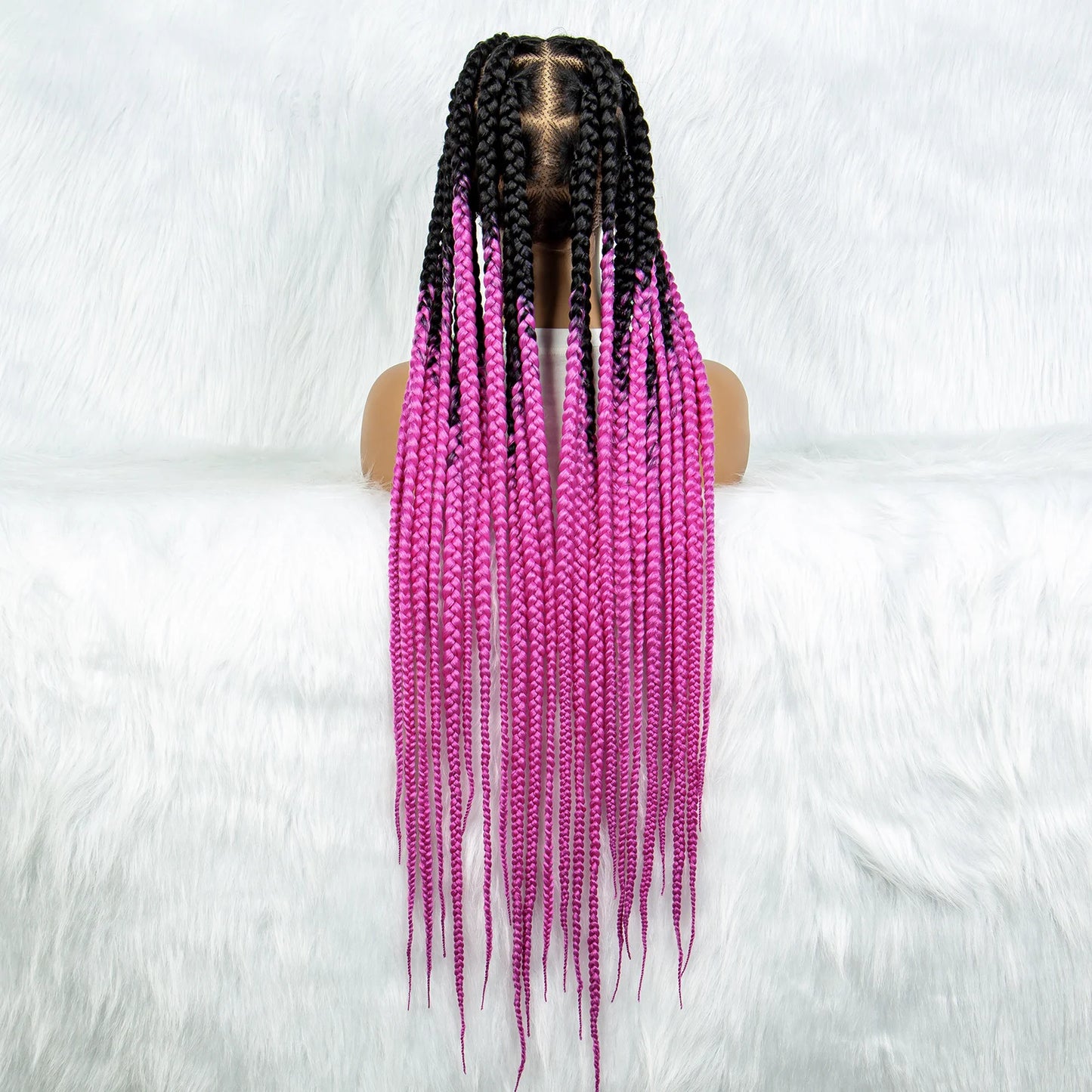 HD Full Lace Braided Wigs for Black Women Box Braids Synthetic Lace Front Wig Big Square Knotless Box Braids With Baby Hair