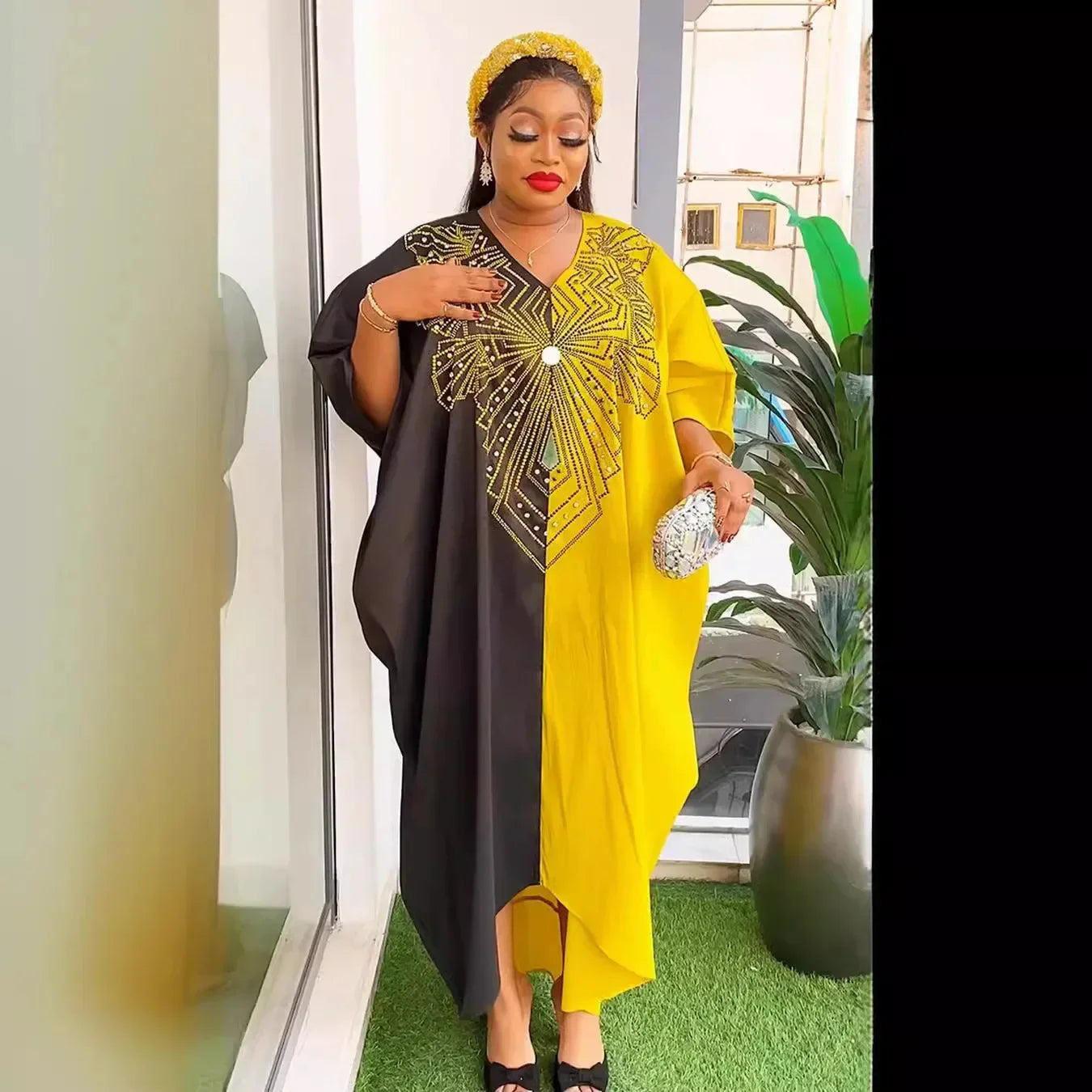 African Dresses for Women Hijab Kaftan Print Loose Boubou Robe Africa Clothes Ankara Dashiki Dubai Abaya Scarf Gown Caftan Dress