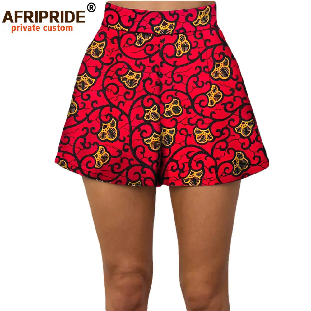 2025 Summer Women Beach Shorts Private Custom Casual Short Pants 100% Cotton Batik Print Pattern African Shorts A722108