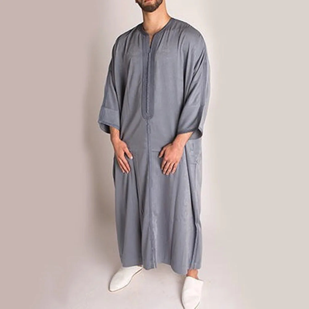 New 2025 Islam Muslim Men Clothing Loose Jubba Thobe Abaya Tenue Musulmane Pour Homme Caftan Islamic Robes Pakistan Arabia Dress