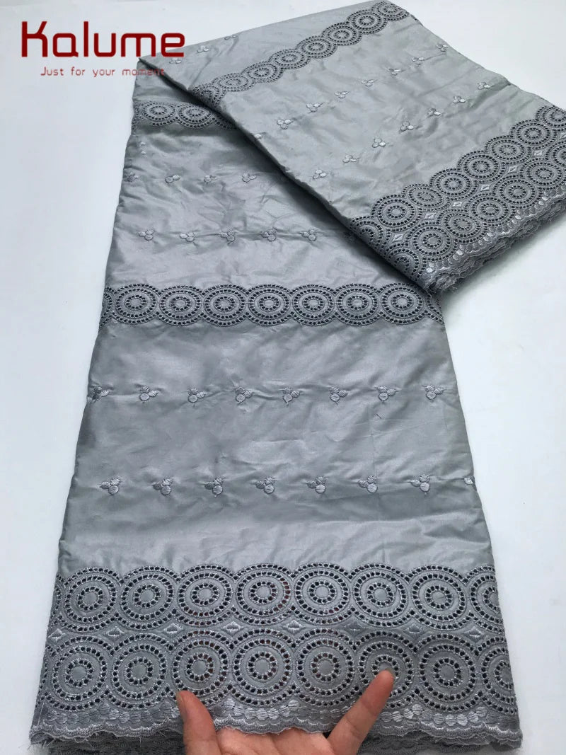 Luxury African Fabric Austria Cotton Polished Lace High Quality Atiku Fabric 5Yards For Men Traditional Robe Suit Material F4255