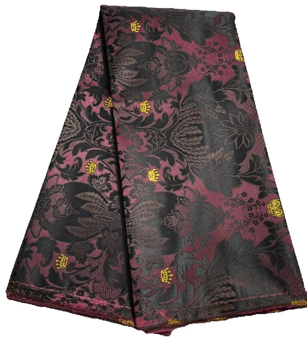 African Thick Damask Lace Fabric 2.5Yard Or 5Yards 2025 Jacquard Brocade Fabrics DIY Sew For Nigeria Women Headtie Aso obi Dress