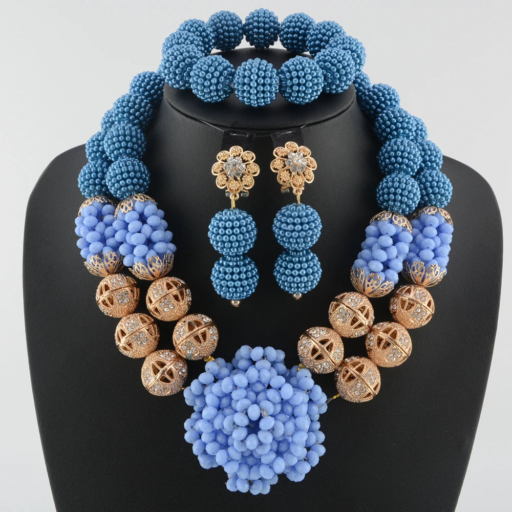Fashion african coral beads necklace set nigerian wedding african beads jewelry Set