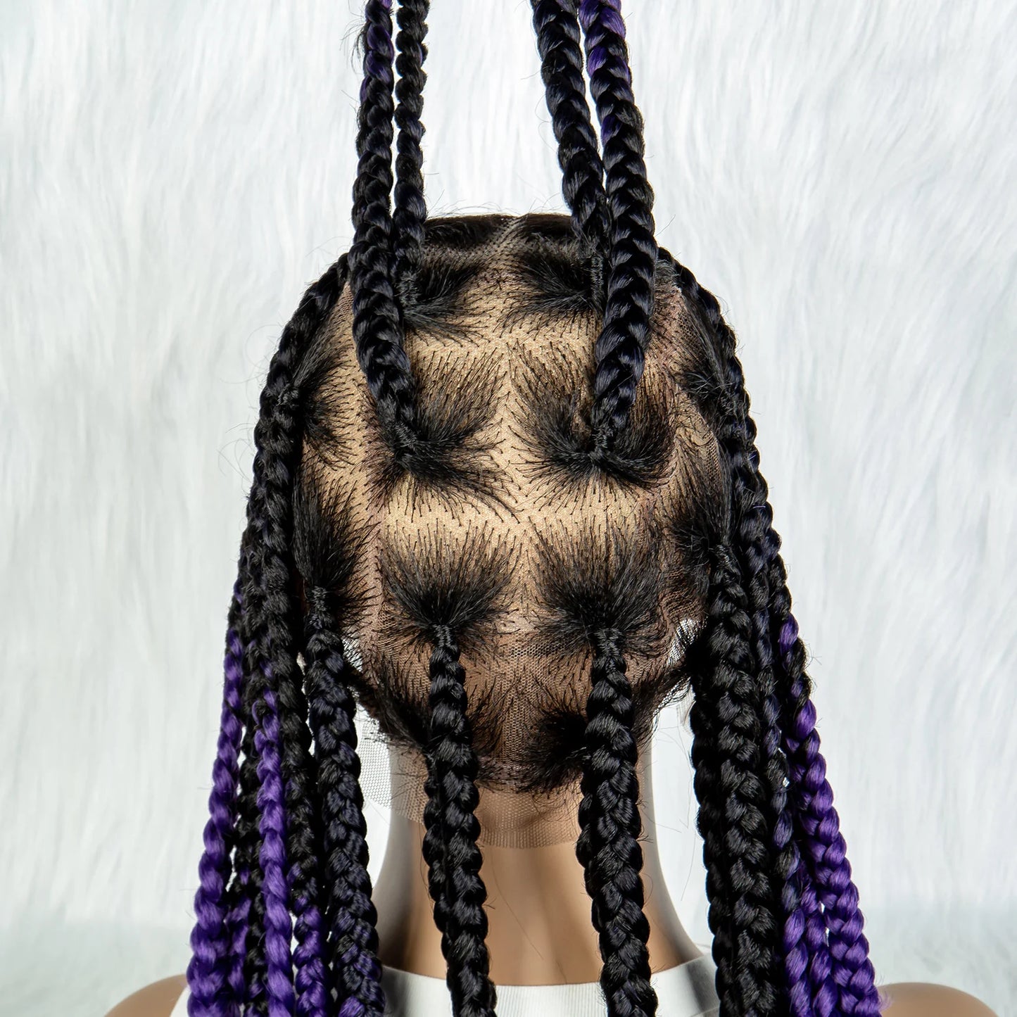 HD Full Lace Braided Wigs for Black Women Box Braids Synthetic Lace Front Wig Big Square Knotless Box Braids With Baby Hair