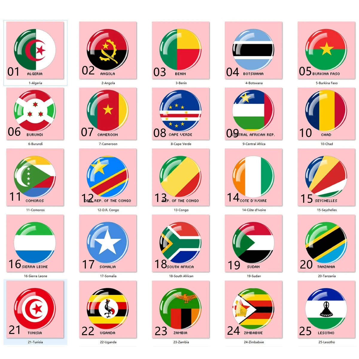 African Country National Flag Brooch Pins Algeria South African Morocco Egypt Nigeria Flags Badge