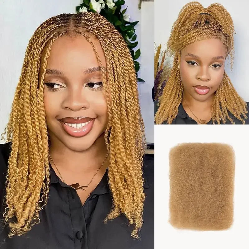 Top Peruvian Kinky Curly Mini Twist  US Stock Afro Kinky Bulk Human Hair for Braiding 100% Remy Hair Bundles No Shedding