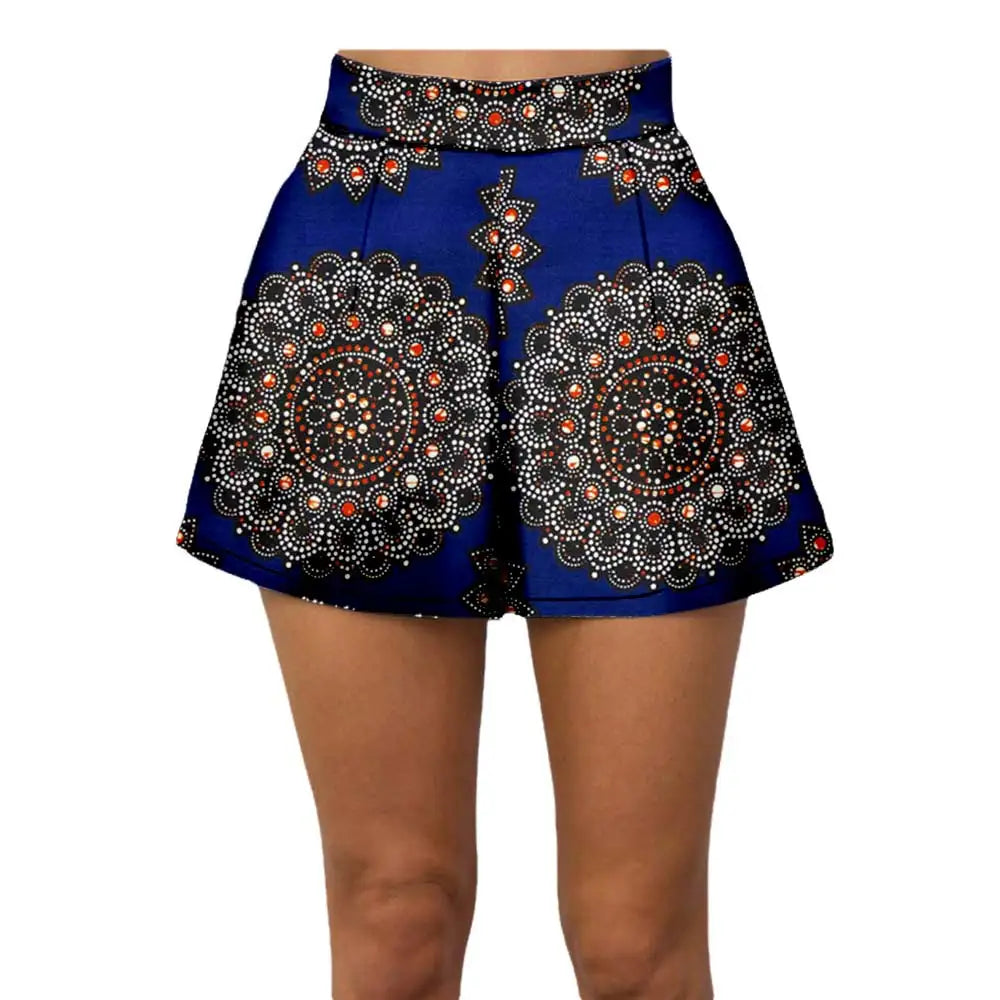 2025 Summer Women Beach Shorts Private Custom Casual Short Pants 100% Cotton Batik Print Pattern African Shorts A722108