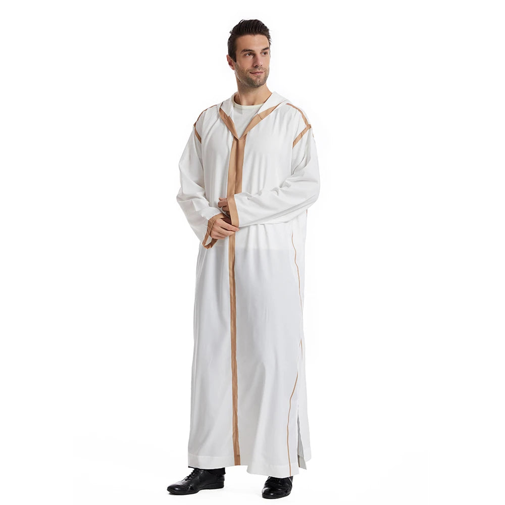 Men Abaya Muslim Dubai Saudi Long Dress Eid Hooded Jubba Thobe Islamic Clothing Moroccan Djellaba Caftan Kaftan Arabic Robe Gown