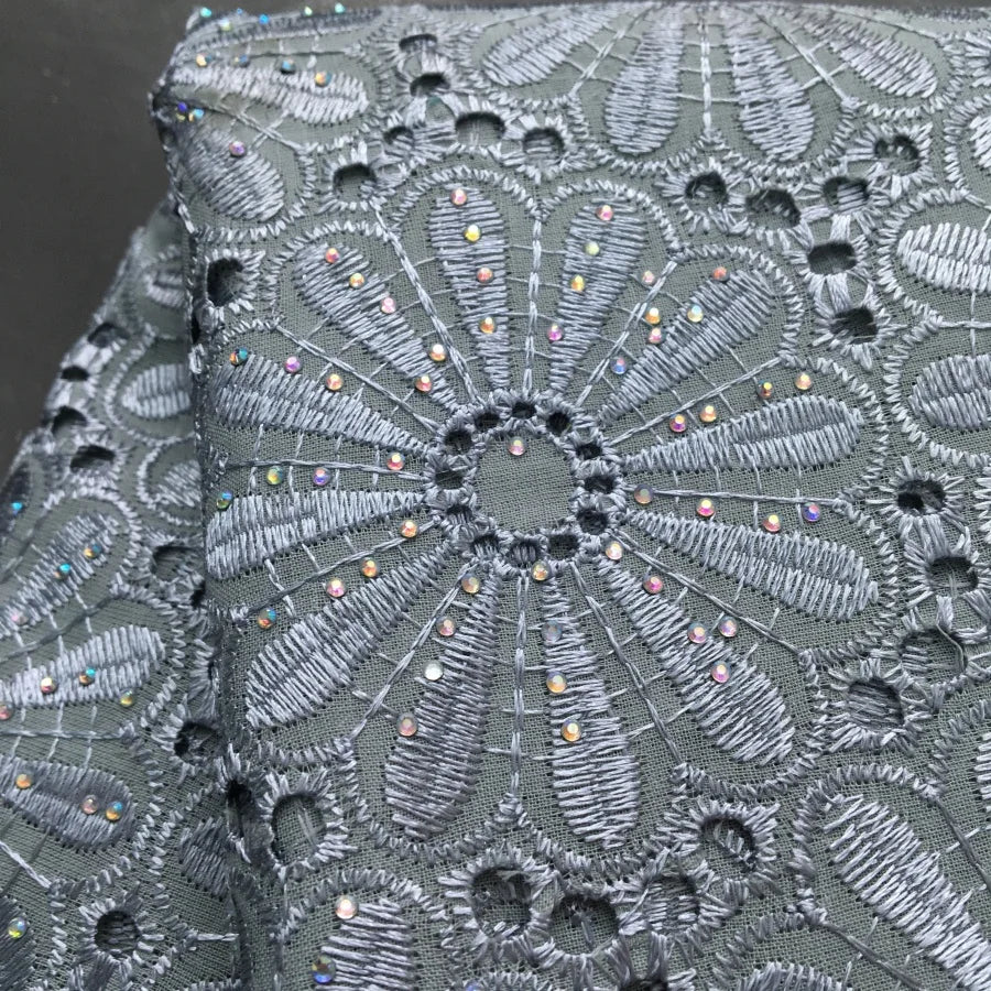 Nigerian Swiss Voile Cotton Fabric Lace African Lace Fabric with Stones Evening Party Dresses For Women High Quality2.5yards4200