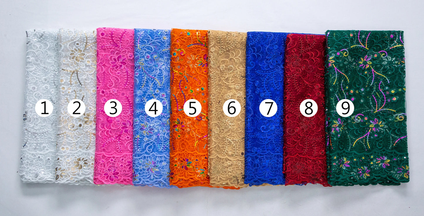For Sewing Luxury Midi Party Dresses French Tulle Mesh Lace Newest Design African Nigerian Embroidered Lace Fabric,2.5yards 3846