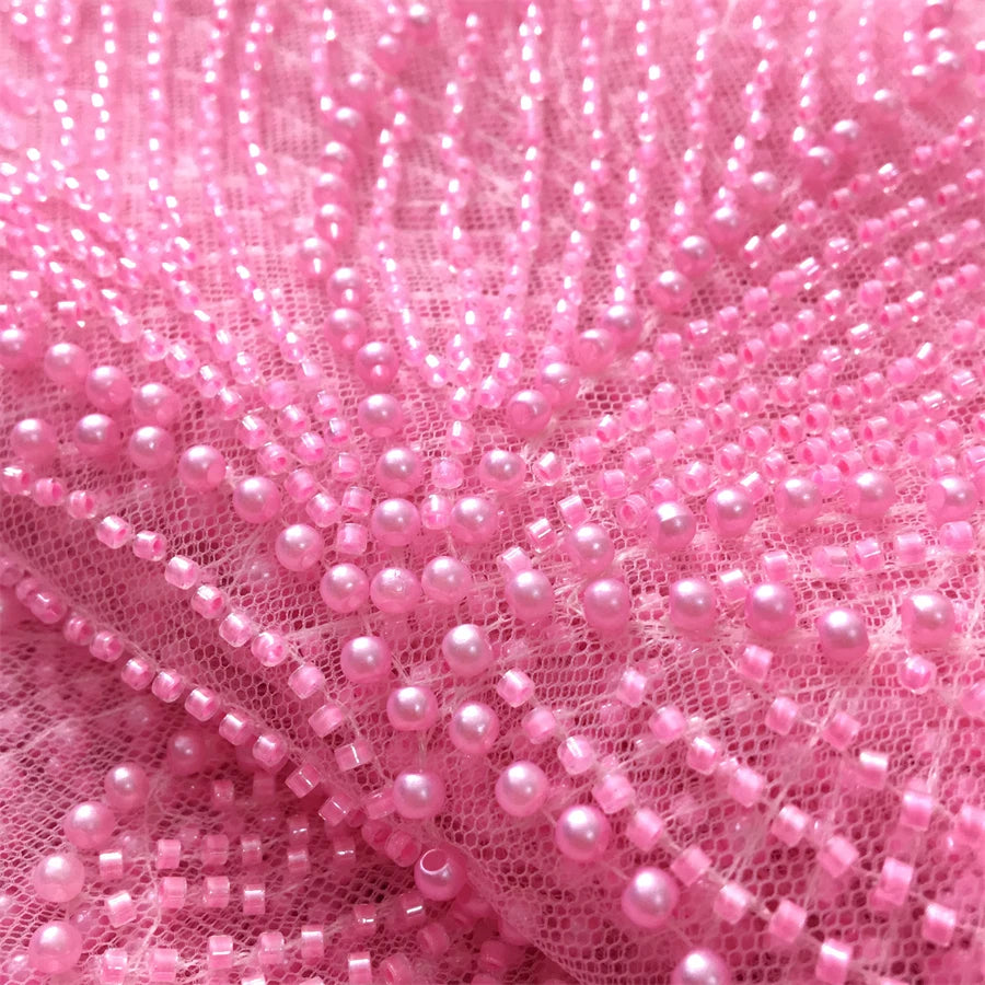 Kalume Green French Mesh Lace Fabric Beads African Lace Fabrics Nigerian Mesh Lace Fabric For Diy Dresses Party Wedding F4034