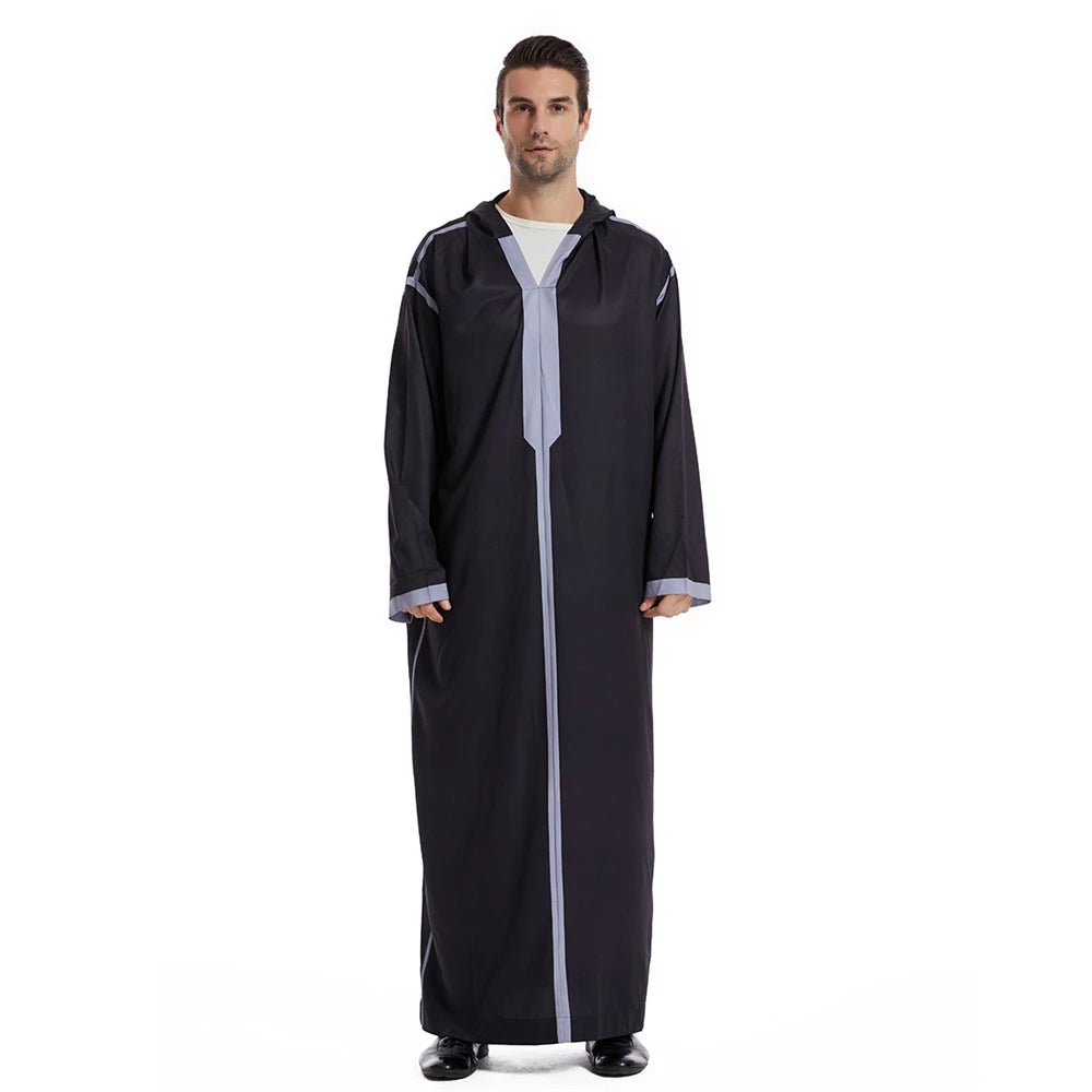New Islamic Muslim Men Clothing Loose Jubba Thobe Abaya Front Zipper Musulmane Homme Caftan Maxi Robes Pakistan Arabia Dress