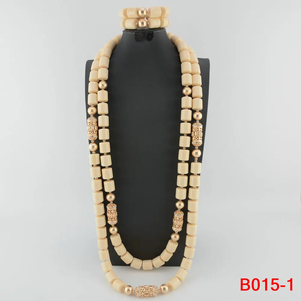 African Beads Wedding Necklace Set Artificial Coral Beads Jewelry Set Wholesale Nigeria Bride Wedding