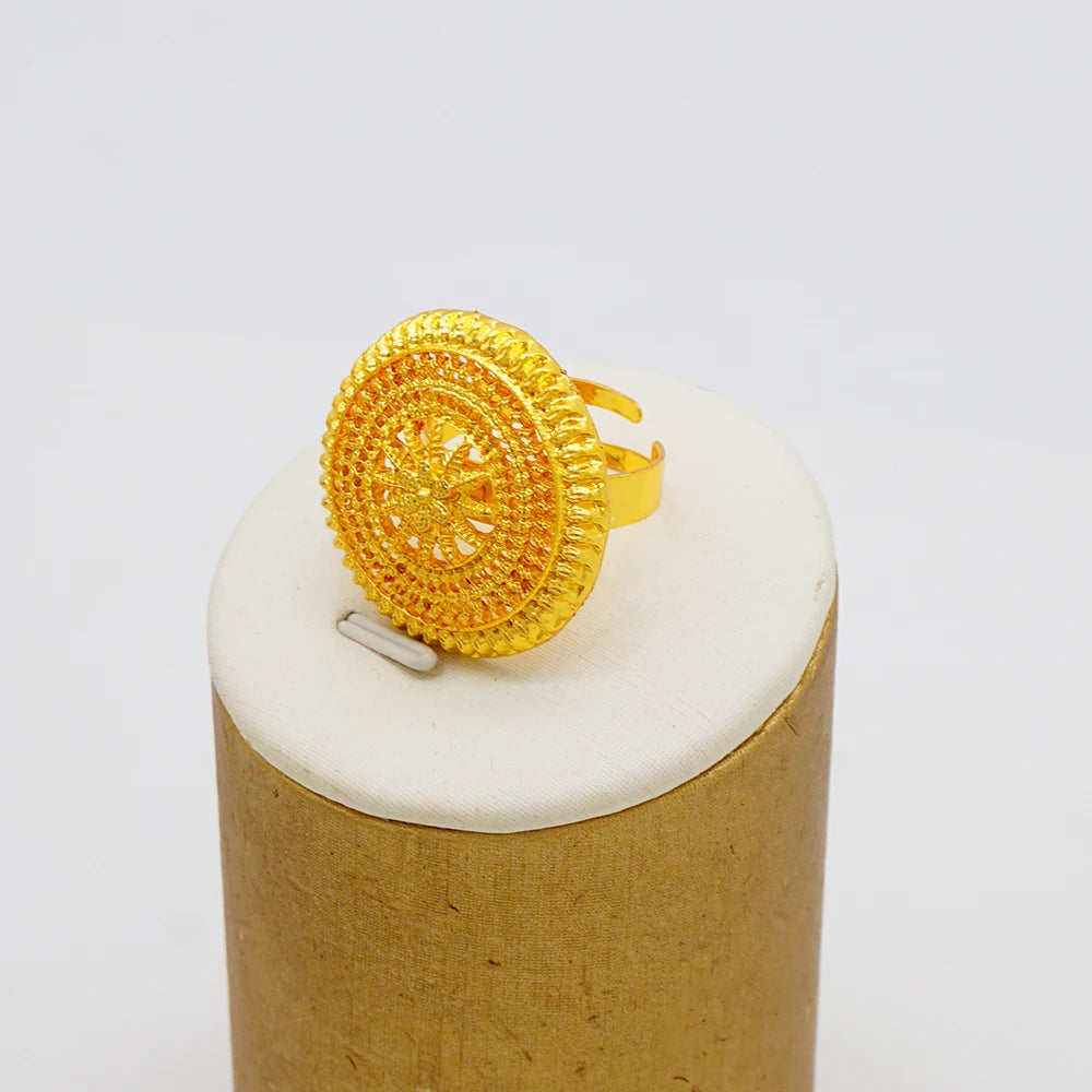 African Ladies Dubai 24k Gold Plated Long Necklace Set Bridal Banquet Wedding Jewelry Set Accessories